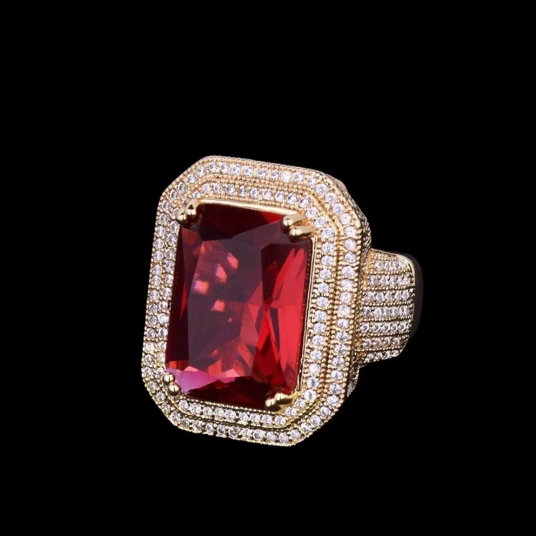 Emerald Stones Iced Out Ring - Image 5