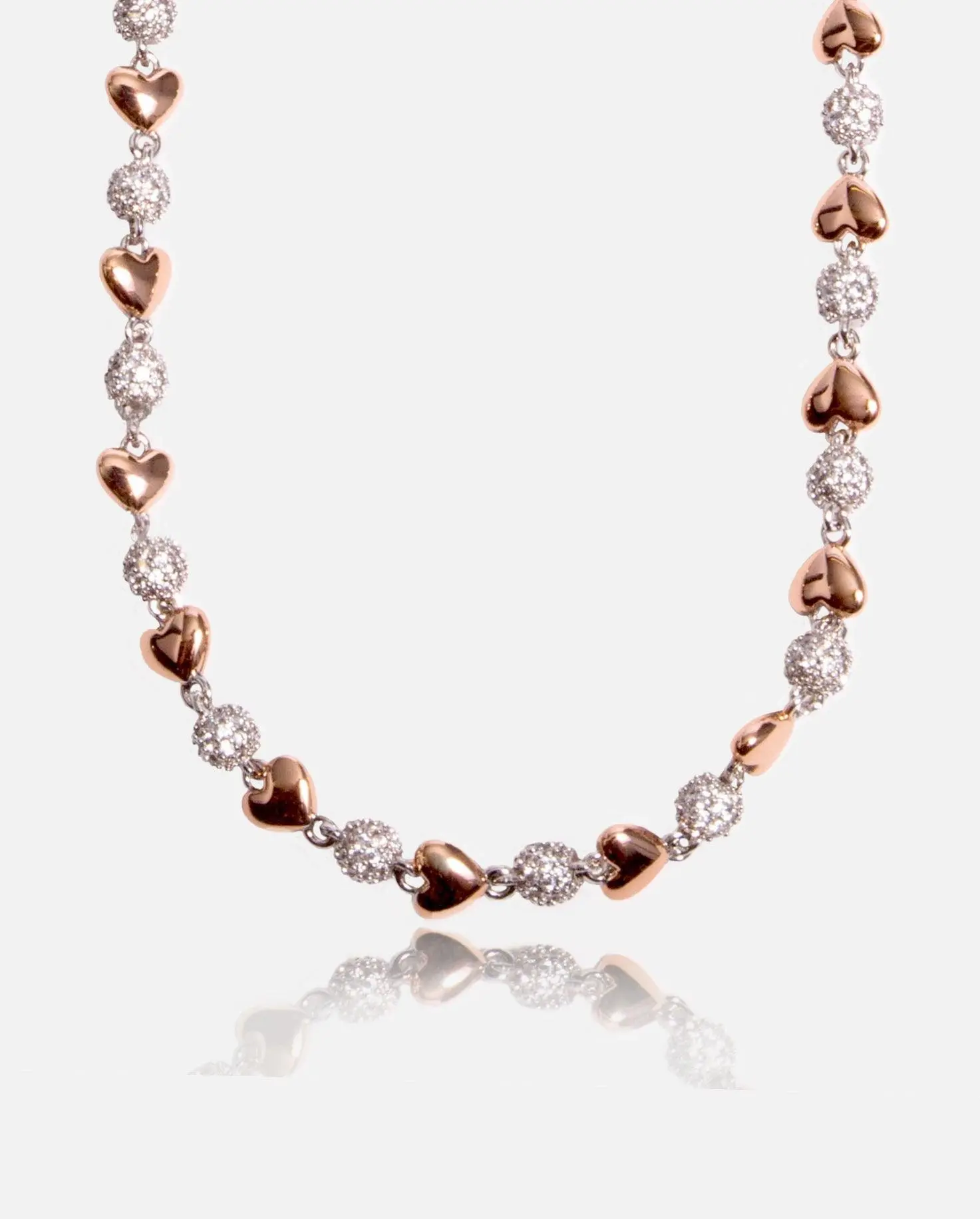 Iced Ball & Heart Necklace - Image 3