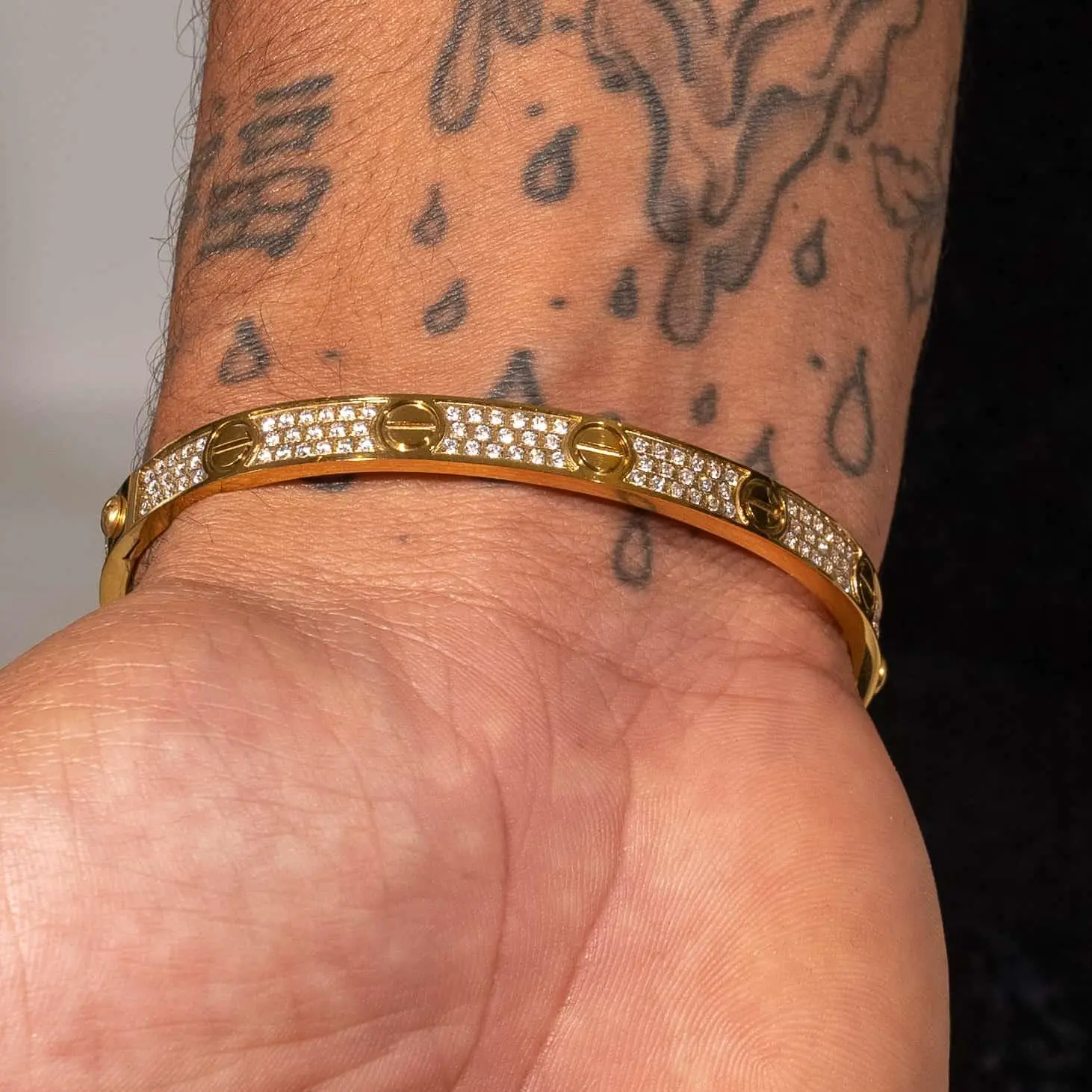 Iced Band Bracelet - Gold - Image 2