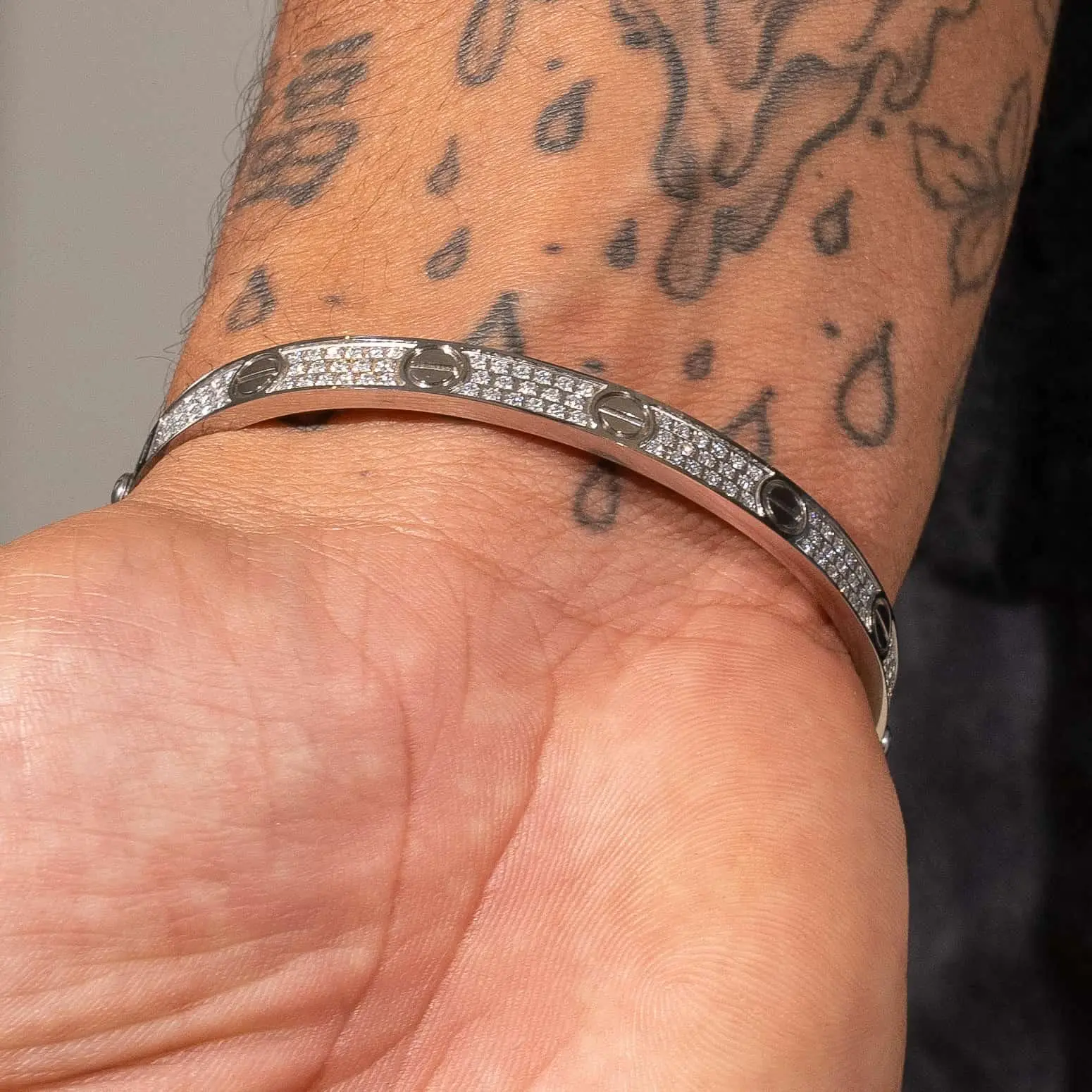 Iced Band Bracelet - White Gold - Image 2