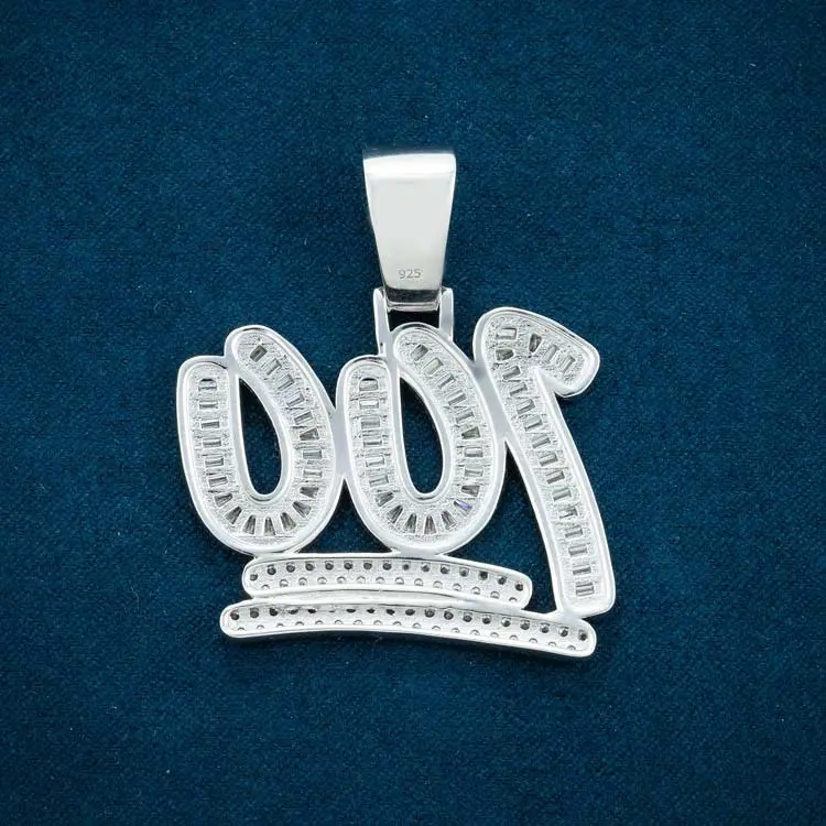 Moissanite 100 Emoji Pendant - Vermeil Gold - Image 3