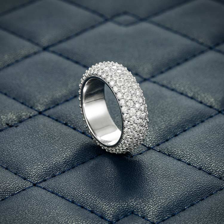 Moissanite 5-Row Band Ring - Vermeil Gold - Image 2