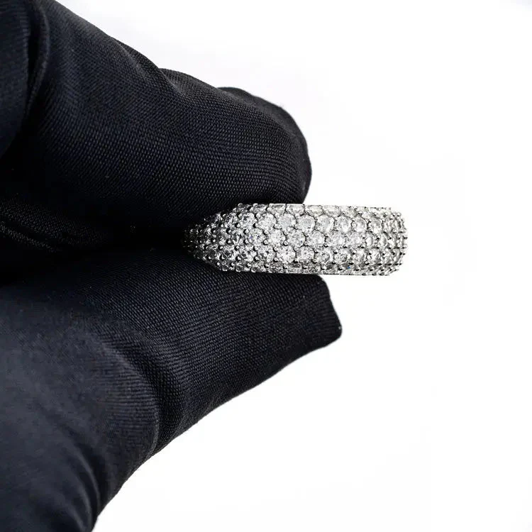 Moissanite 5-Row Band Ring - Vermeil Gold - Image 5