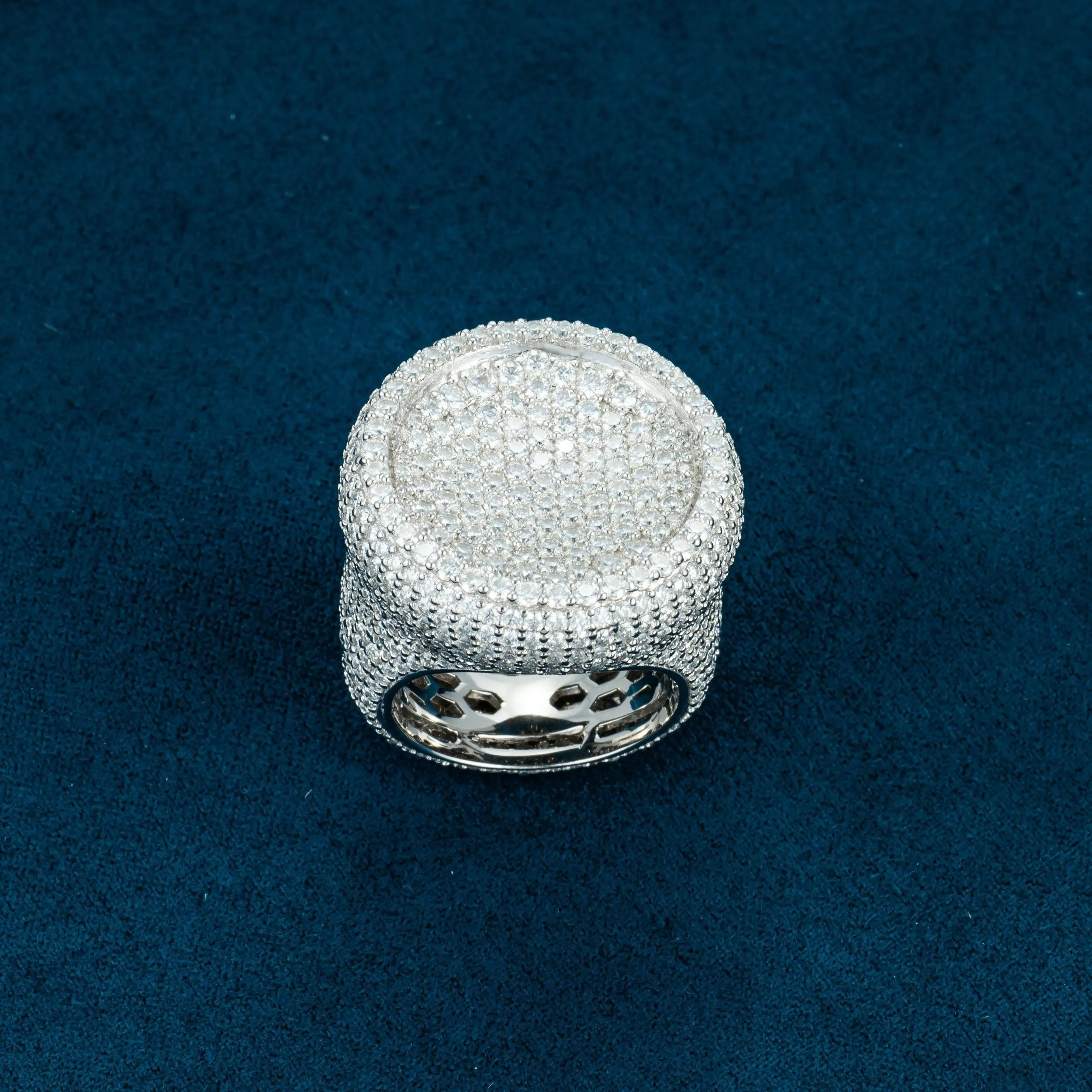 Moissanite Perfect Square Signet Ring - Vermeil Gold - Image 2