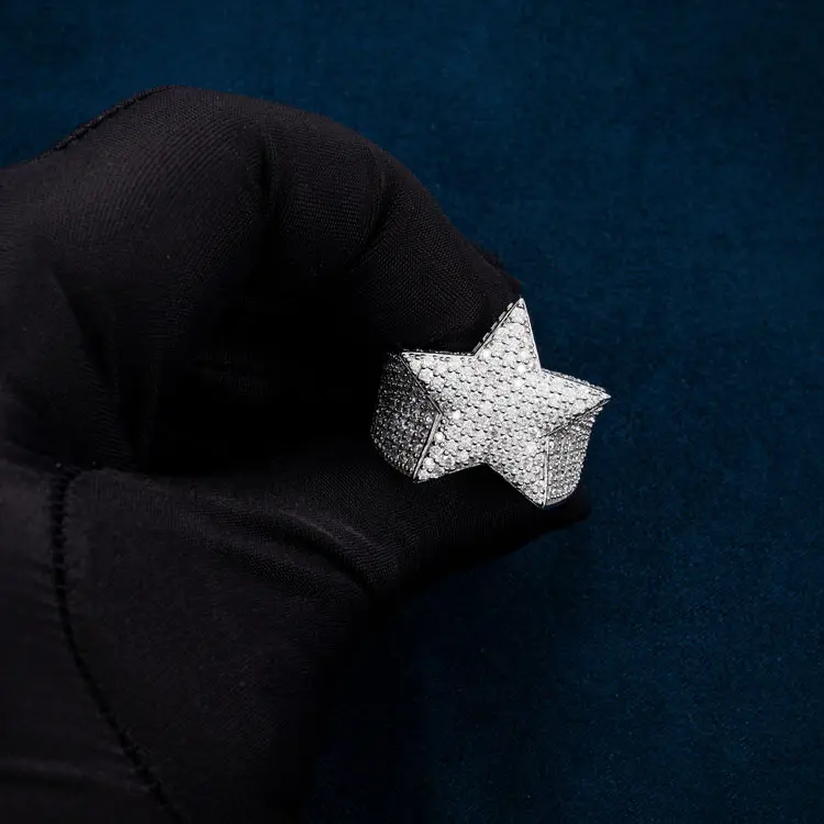 Moissanite Star Ring - Vermeil Gold - Image 4
