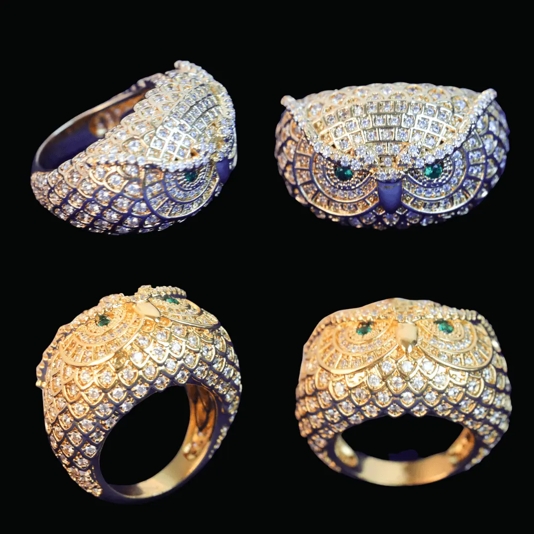 Owl Iced Out Ring - Image 2