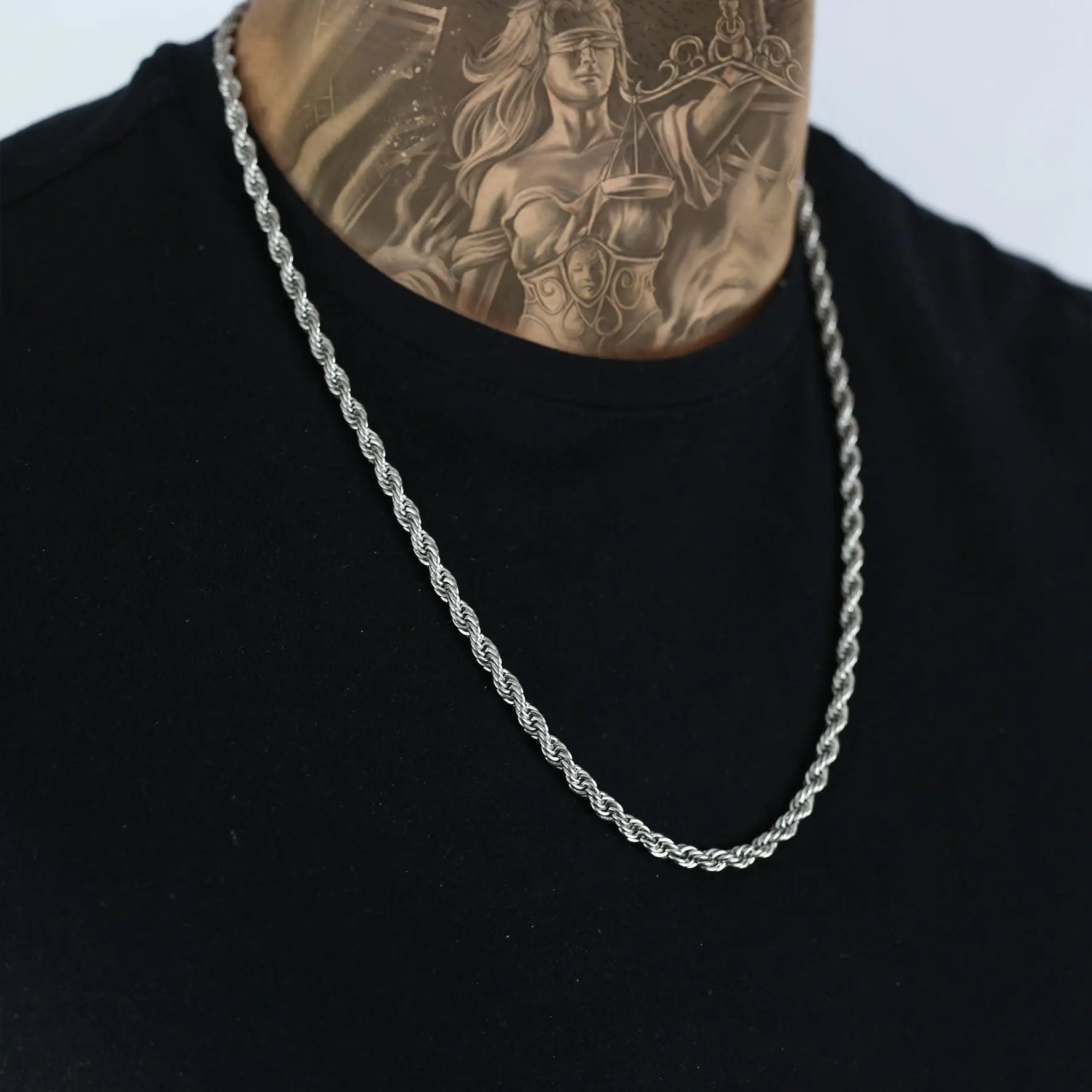 ROPE CHAIN 5MM - White Gold - Image 3
