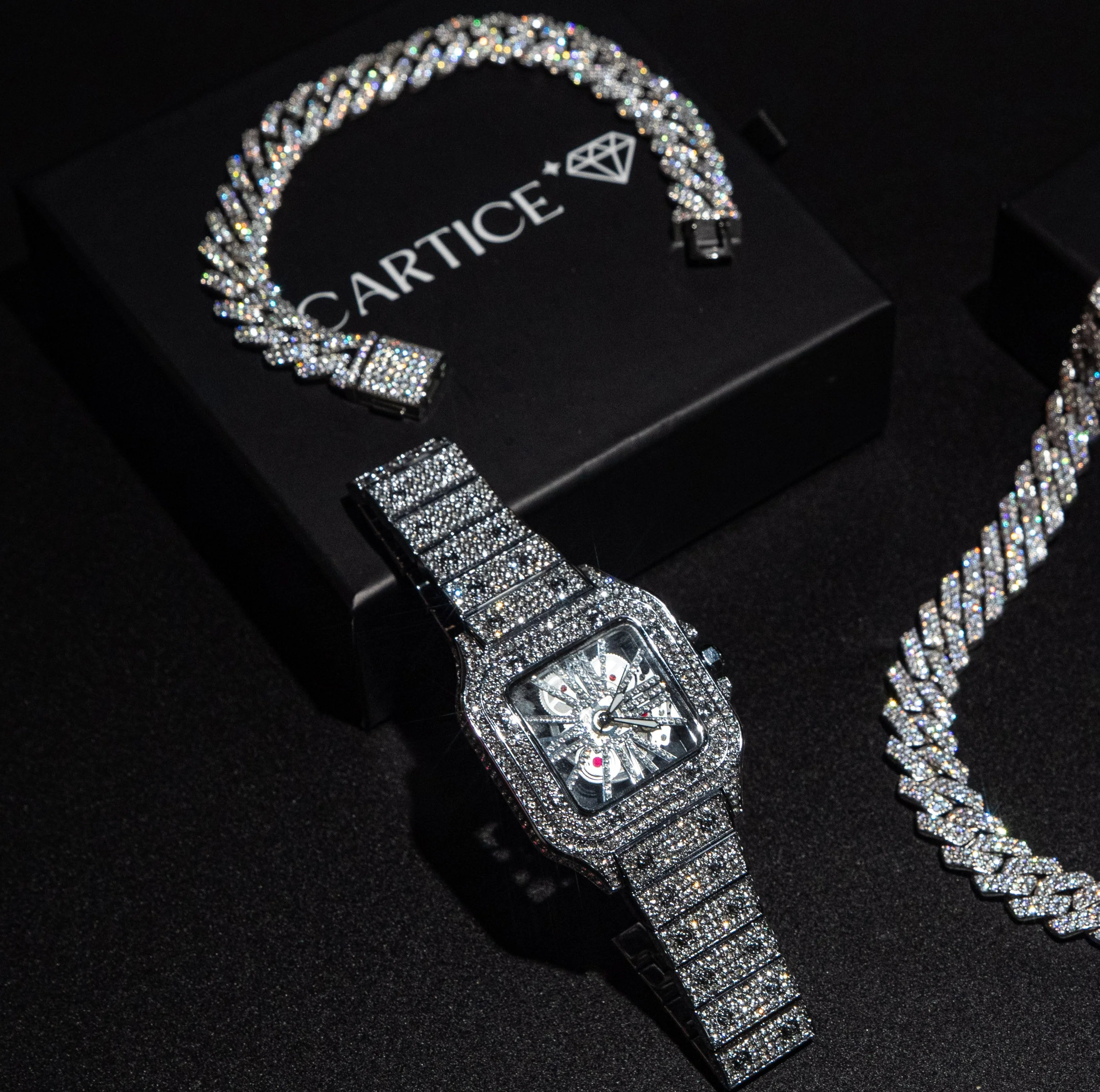 Skeleton Iced Out Watch - Image 3
