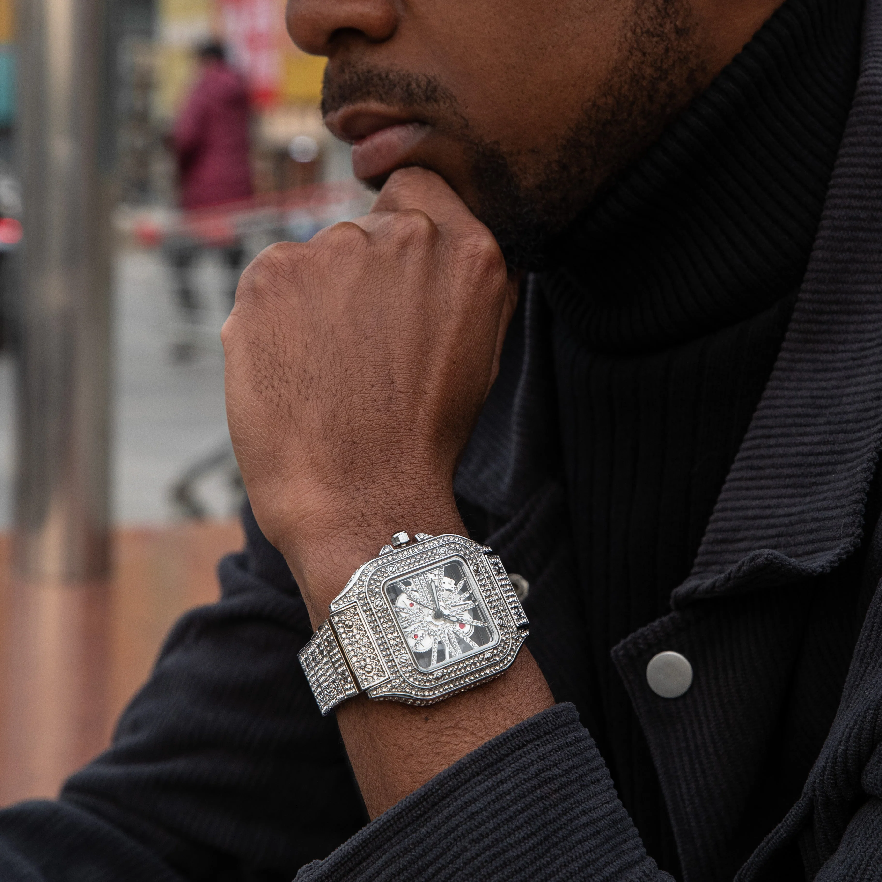 Skeleton Iced Out Watch - Image 7