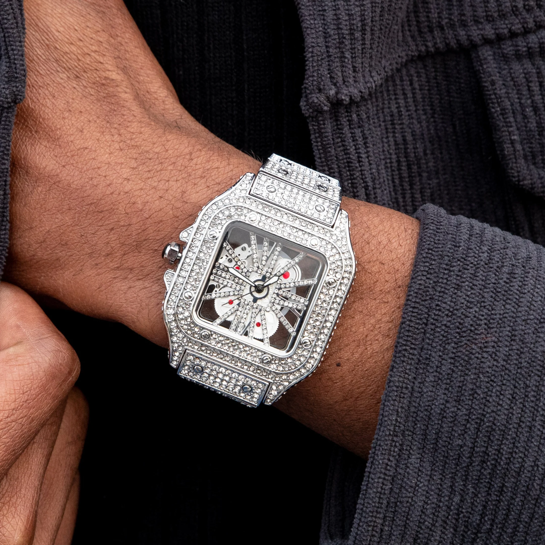 Skeleton Iced Out Watch - Image 9