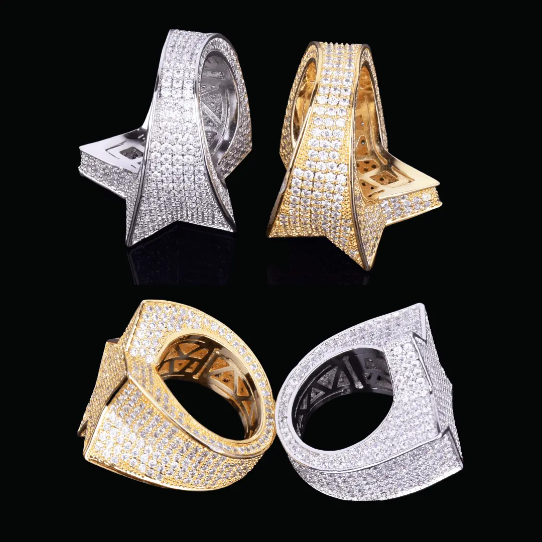 Star Iced Out Diamond Ring - Image 3