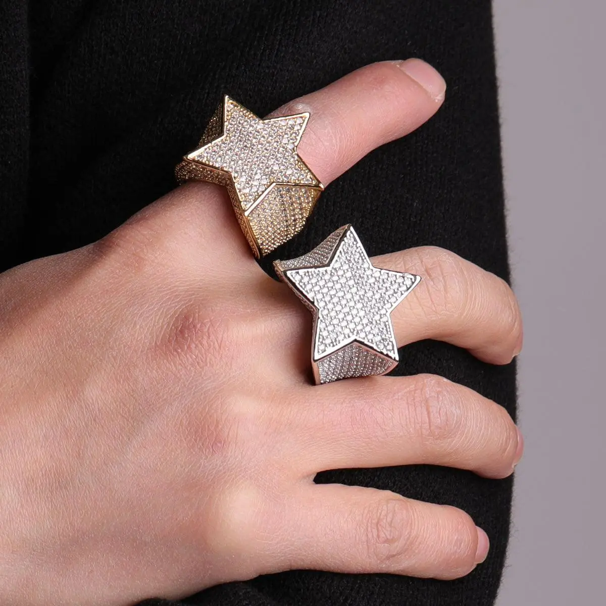 Star Iced Out Diamond Ring - Image 8