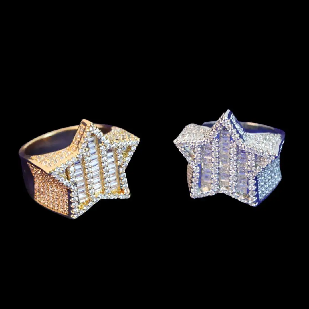 Star Iced Out Diamond Ring