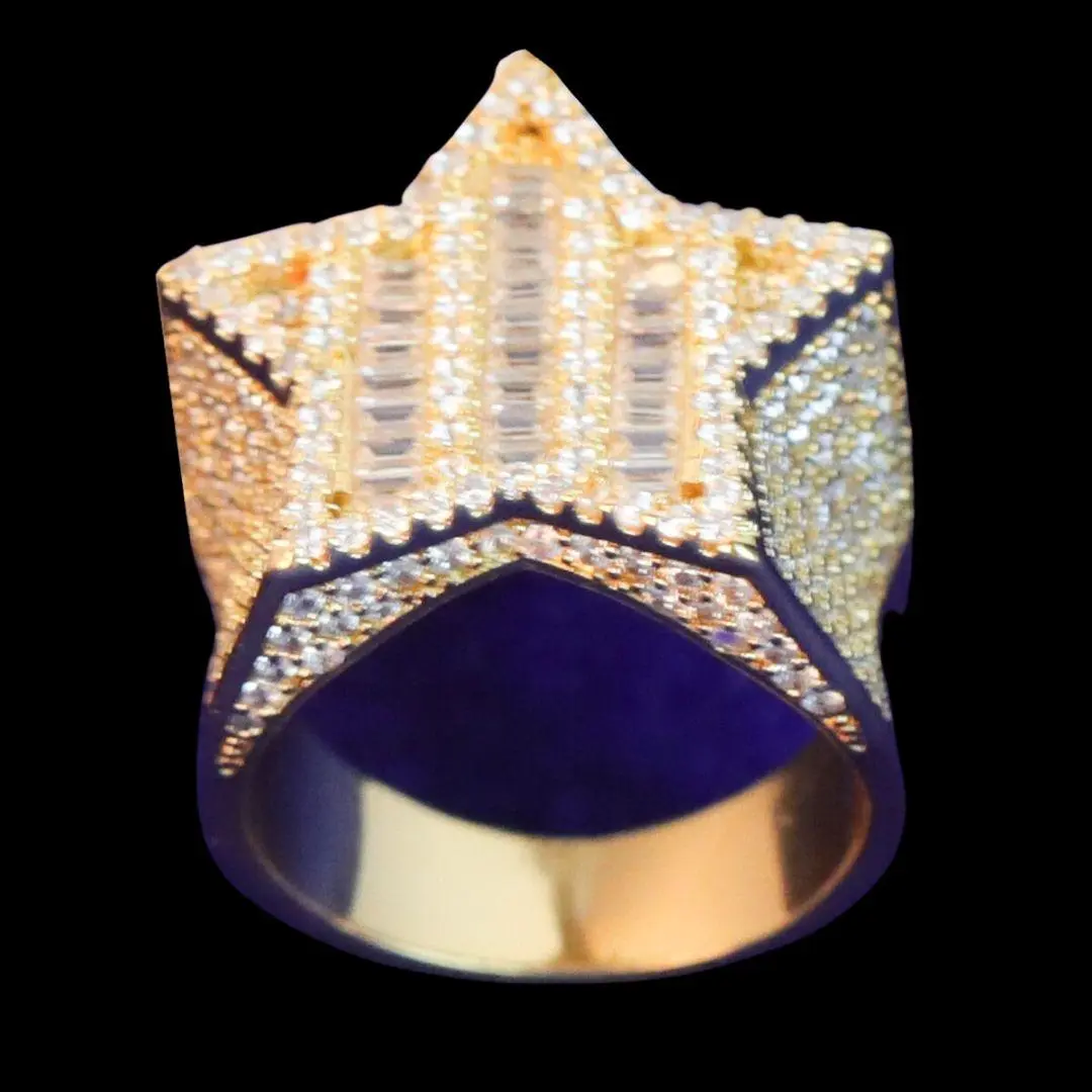 Star Iced Out Diamond Ring - Image 4