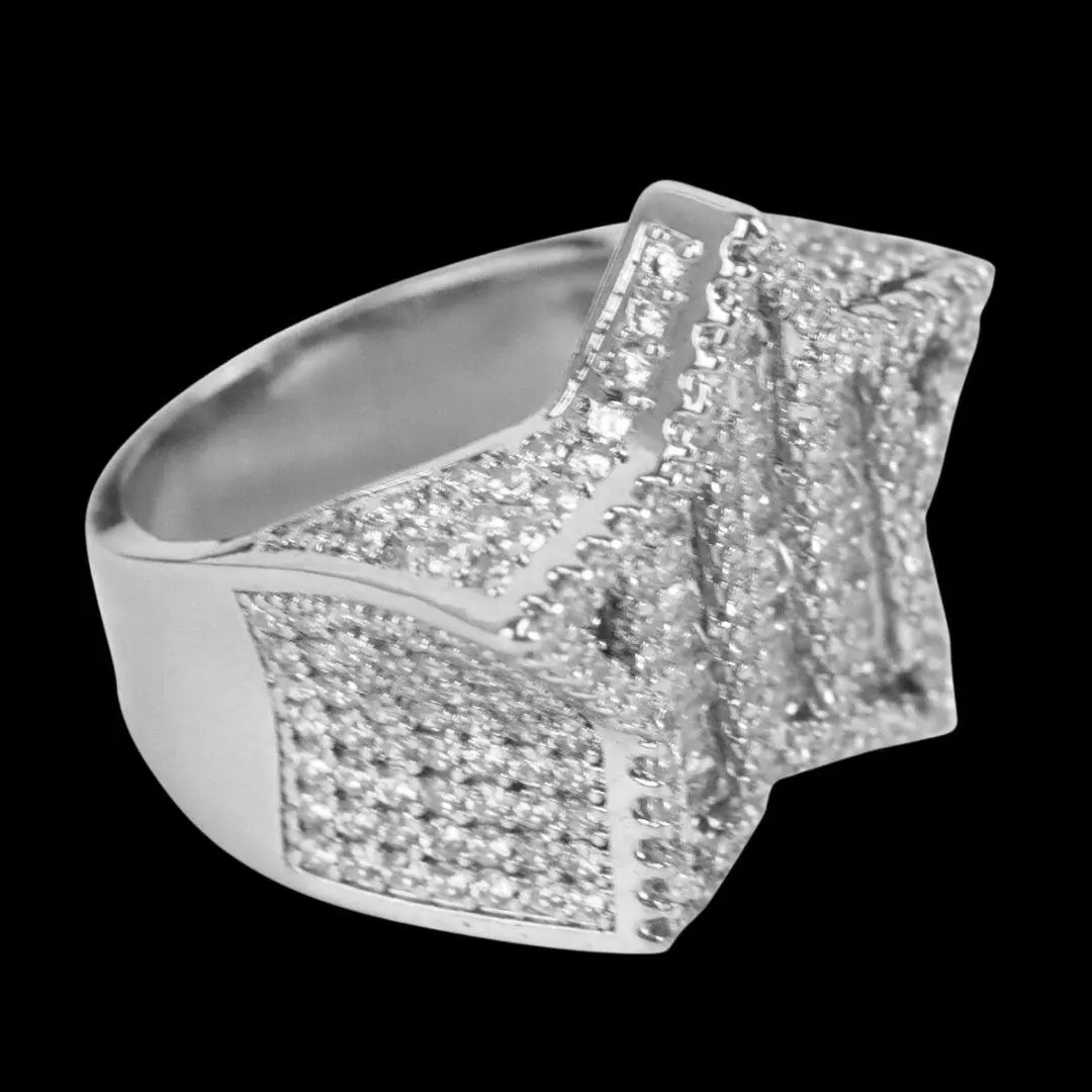 Star Iced Out Diamond Ring - Image 5