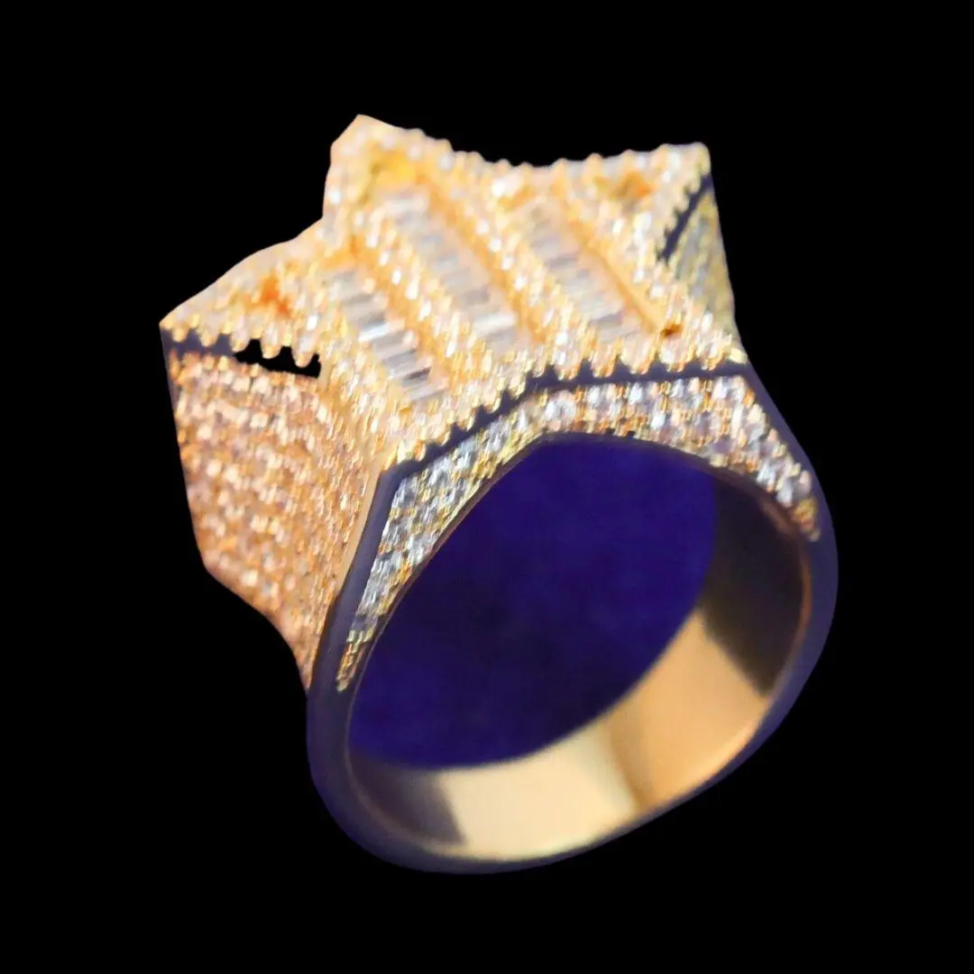 Star Iced Out Diamond Ring - Image 6