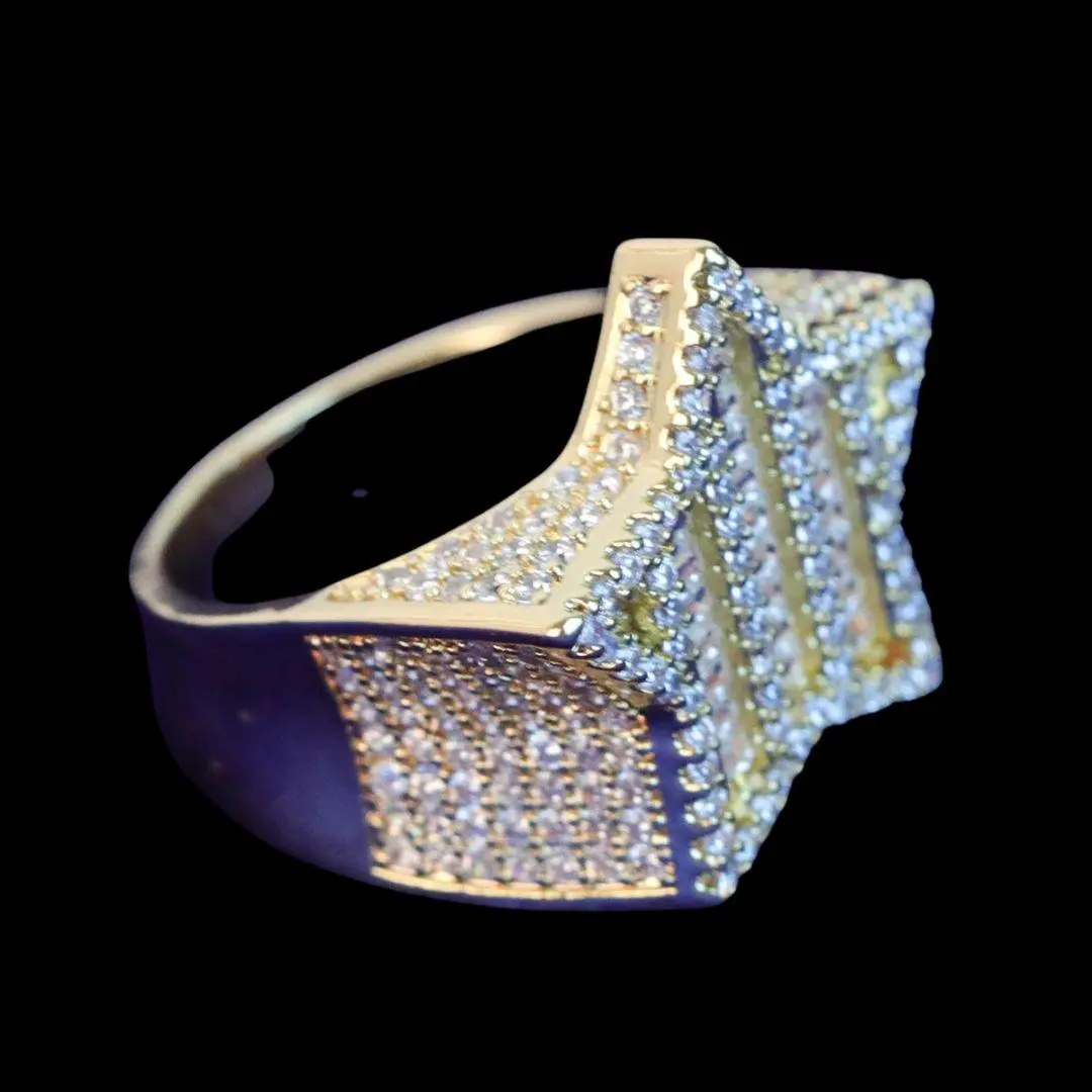 Star Iced Out Diamond Ring - Image 7