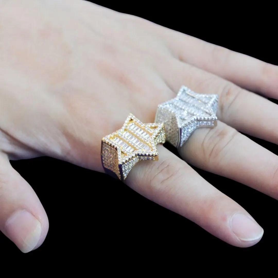 Star Iced Out Diamond Ring - Image 8