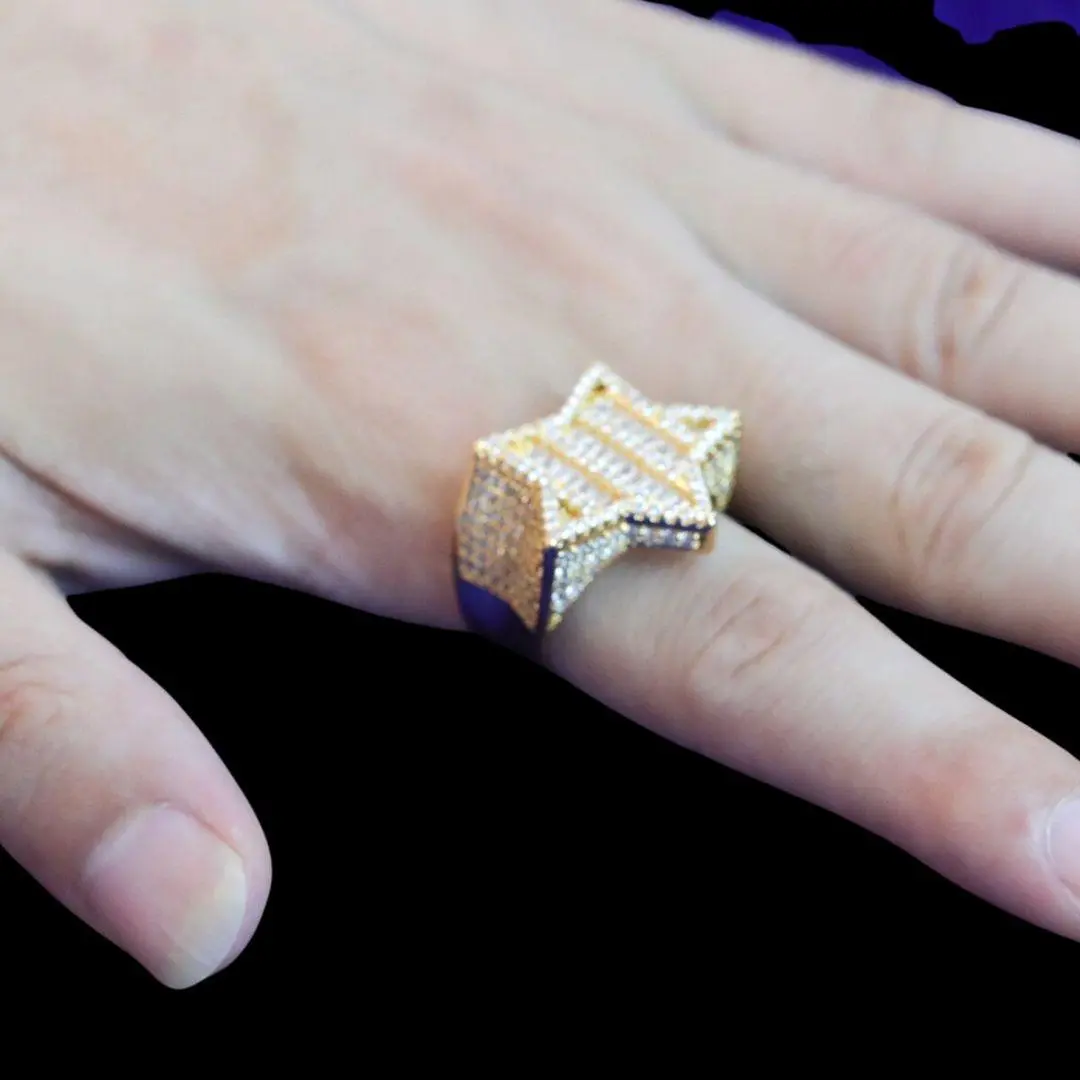 Star Iced Out Diamond Ring - Image 9