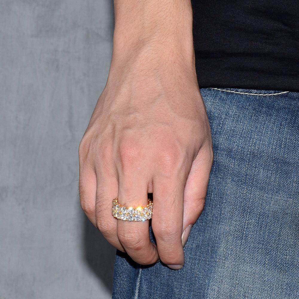 Tennis Two Rows Solitaire Iced Out Ring - Image 5