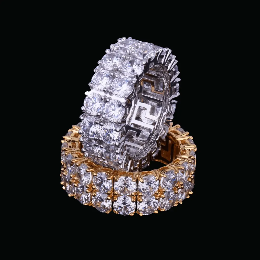 Tennis Two Rows Solitaire Iced Out Ring - Image 7