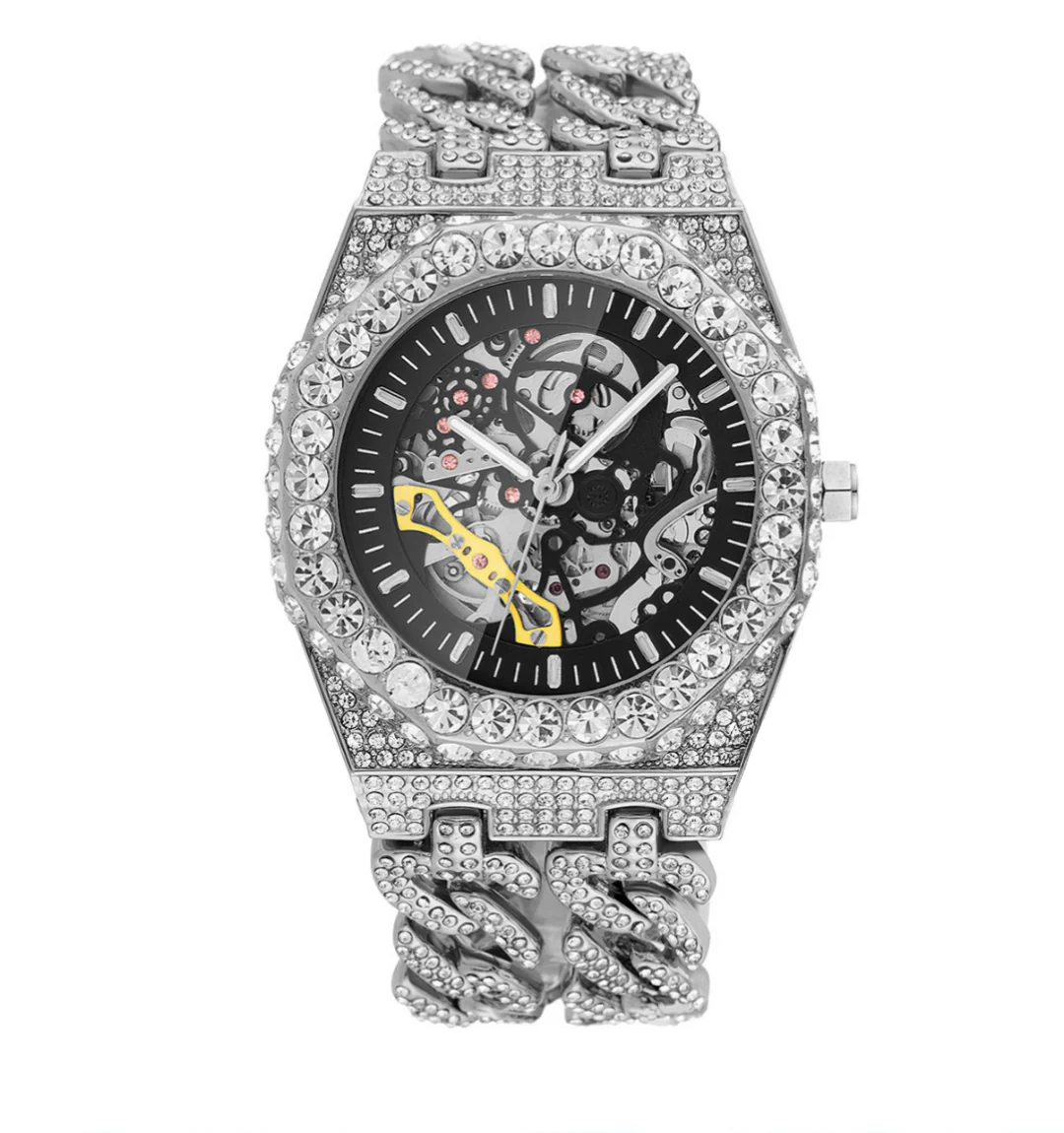 Versace Skeleton Iced Out Watch