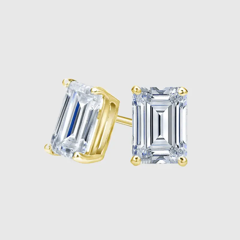 BAGUETTE STUD EARRINGS 1.2 CTW  - Gold Vermeil